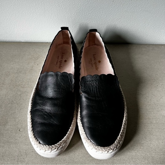 Kate Spade Loren Black Scalloped Slip-On Espadrille Sneakers - Picture 4 of 7